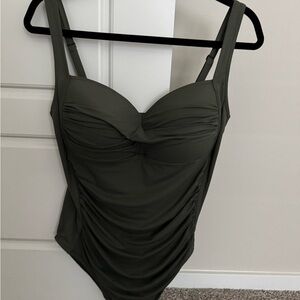 Elegant Olive Green Swimsuit